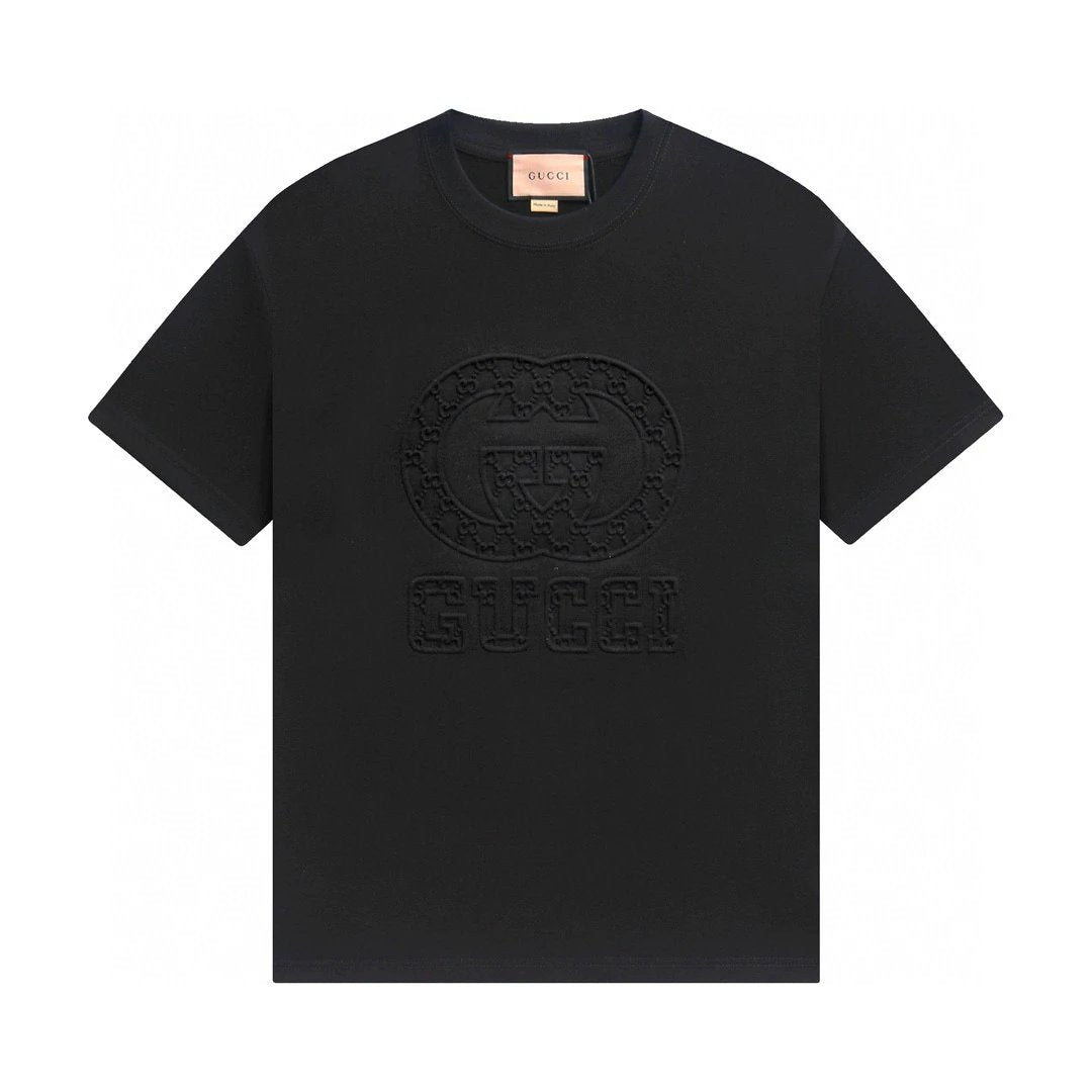 Gucci T-shirt Chest Engraved Letter logo round Neck Short Sleeve25ss New Pure Cotton Unisex Style T T-shirt OS Loose Fit Base Shirt Top Half Sleeve T-Shirt