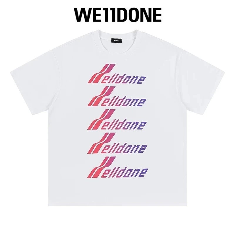 We11done T-shirt Top Spring and Summer New Large Letter Bullet Screen LOGO Simple Short Sleeve T T-shirt Loose Fashion Brand
