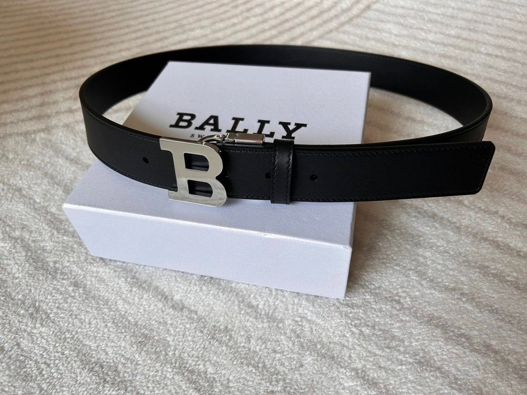 Bally Belt Top version Original Single Belt Counter New Men's Double-Sided Casual Business Belt Wide3.4cm Double-Sided Head Layer Cowhide Belt First Layer Cow Leather Belt Men and Women Business Casual Belt Belt Men's Leather Belt