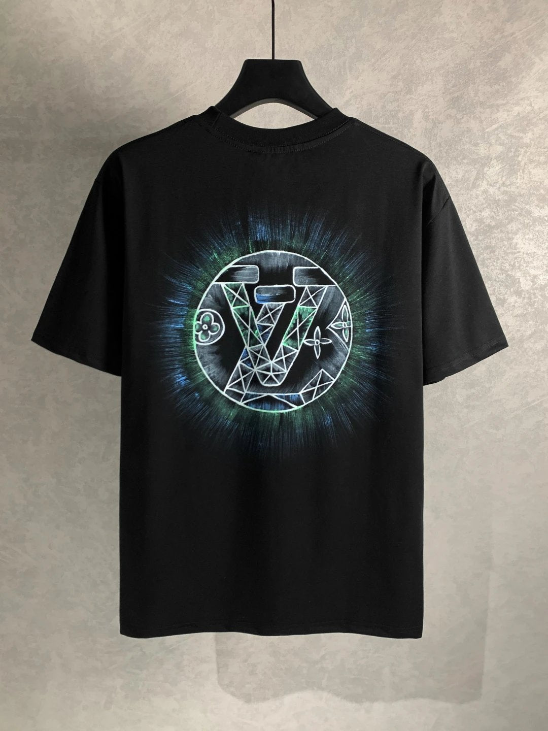 Louis Vuitton LV T-shirt Front and Back Creative Logo Hand-drawn Graffiti Print logo round Neck Short Sleeve25ss New Pure Cotton Unisex Style T T-shirt OS Loose Fit Base Shirt Half Sleeve T-Shirt Top Half Sleeve