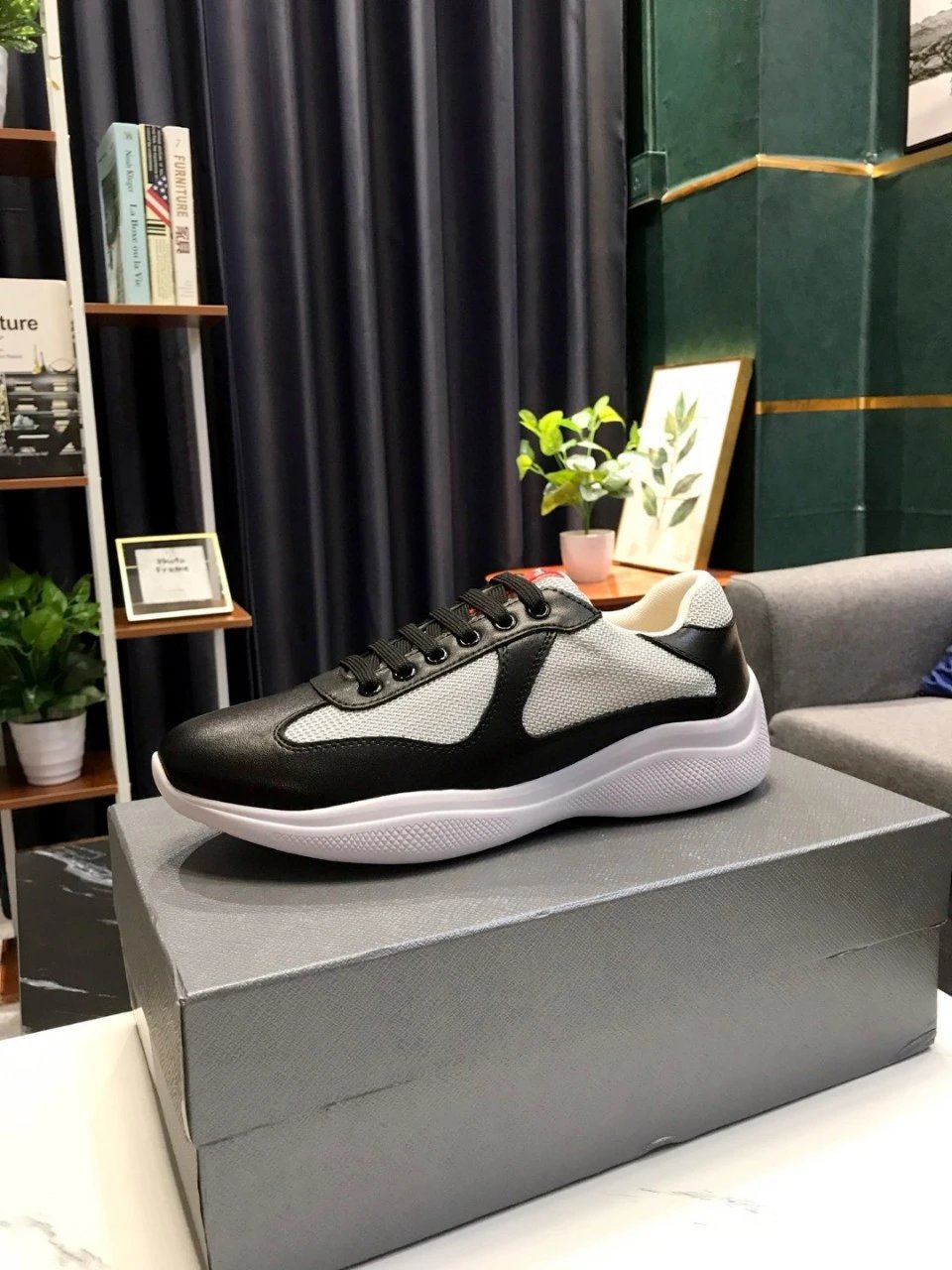 PRADA Shoes Summer in Stock Blue Flat Heel Leisure Low Top Fashion Shoes round Toe All-Matching Foreign Trade Shoes cf26