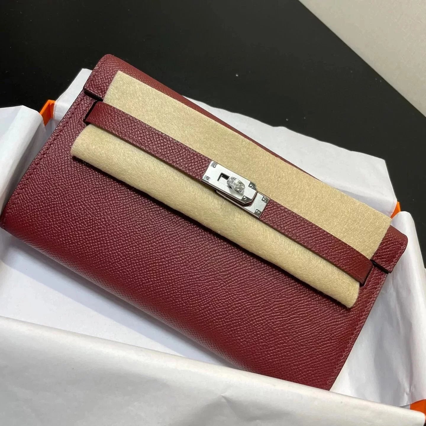 Hermes women's bag Top version hermeskellywoc2021New Second Generation Mini Kelly Bag togoWOC Import Epsom Women's Leather Shoulder Crossbody Bag