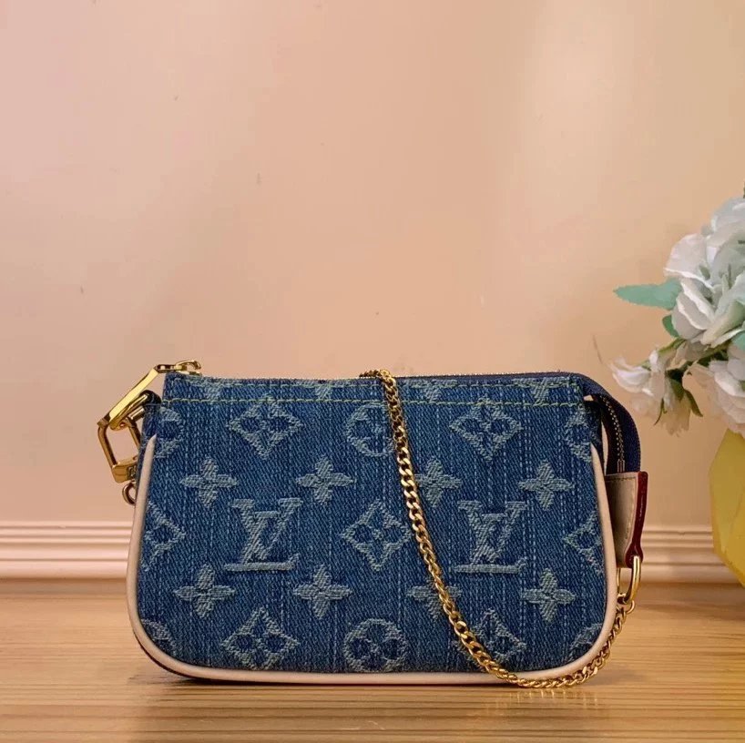 Louis Vuitton LV Wallets/Clutches Denim Denim Purse Wallet Collection Real Shot M82960Denim Mahjong Bag Women's Bag Clutch Chain Bag Shoulder Underarm Bag Handbag Victorine Denim Wallet zippy Denim Zipper Wallet Coin Purse Keychain Coin Purse M82959/58/57