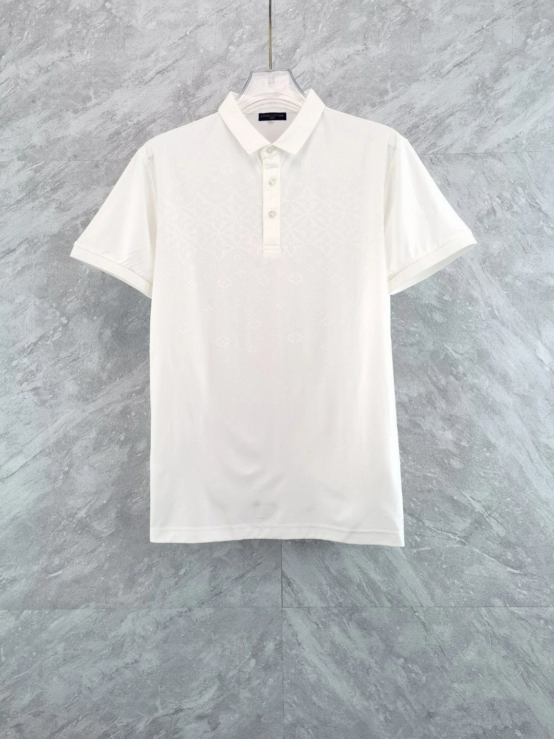 Louis Vuitton LV T-shirt Covered in Little Four-Leaf Flowers logo Jacquard POLO Shirt Lapel Short Sleeve25ss New Unisex Style OS Loose T Summer Half Sleeve Business Shirt Plus Size T-Shirt