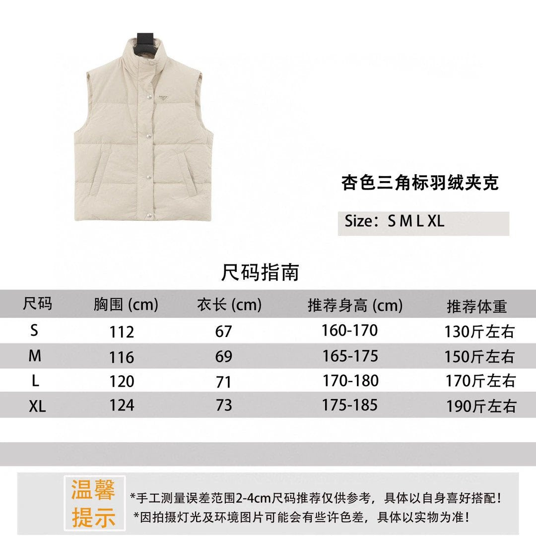 PRADA Down jacket 24Fw Classic Triangle Mark down Vest for Men and Women