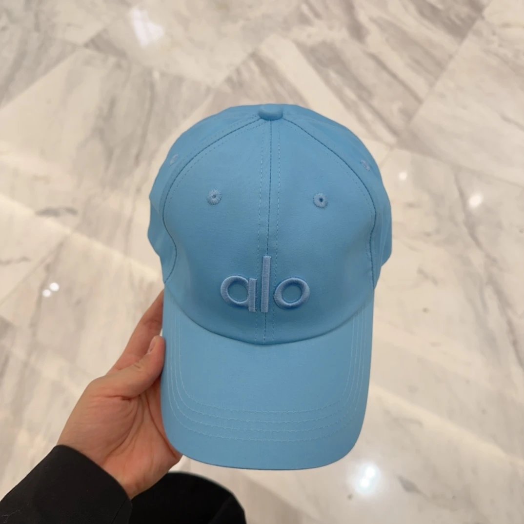 Alo Yoga Hat Letter Embroidery logo Baseball Cap Sunshade Sun Protection Duckbill Cap Large Head Circumference Slimming Face Curved Brim Versatile Sports Hat for Men and Women Couples Same Style