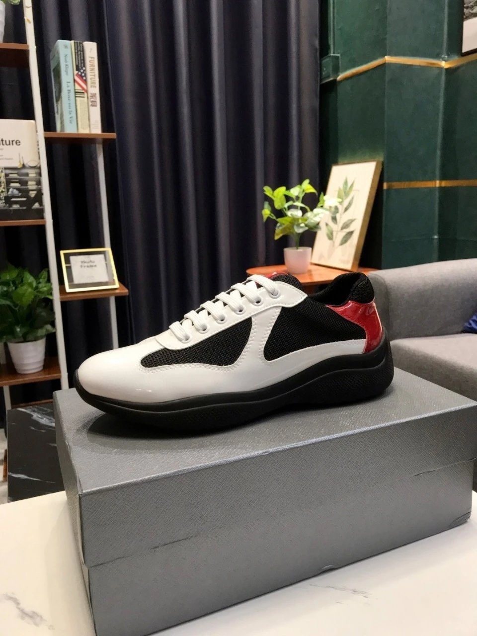 PRADA Shoes Summer in Stock Blue Flat Heel Leisure Low Top Fashion Shoes round Toe All-Matching Foreign Trade Shoes cf26