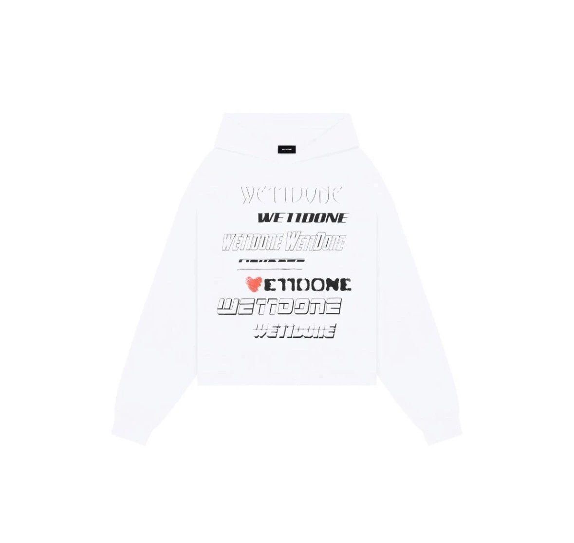 We11done Hoodie Top Version New Love Letter Barrage Printed Hoodie Hoodie