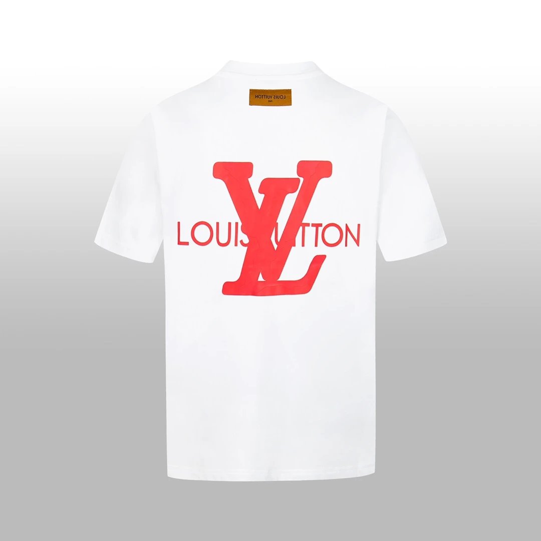Louis Vuitton LV T-shirt Large Letter Print on the Chest logo round Neck Short Sleeve25ss New pure cotton T Unisex T-Shirt OS Drop Shoulder Loose Fit Base Shirt Top T-Shirt Short Sleeve