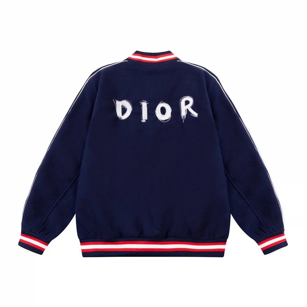 Dior Jackets Collaboration Jacket Coat Otani Graffiti Pen Design Little Dinosaur Stand Collar Baseball Jacket Loose Fit Sportswear Unisex24ss Autumn and Winter New Products