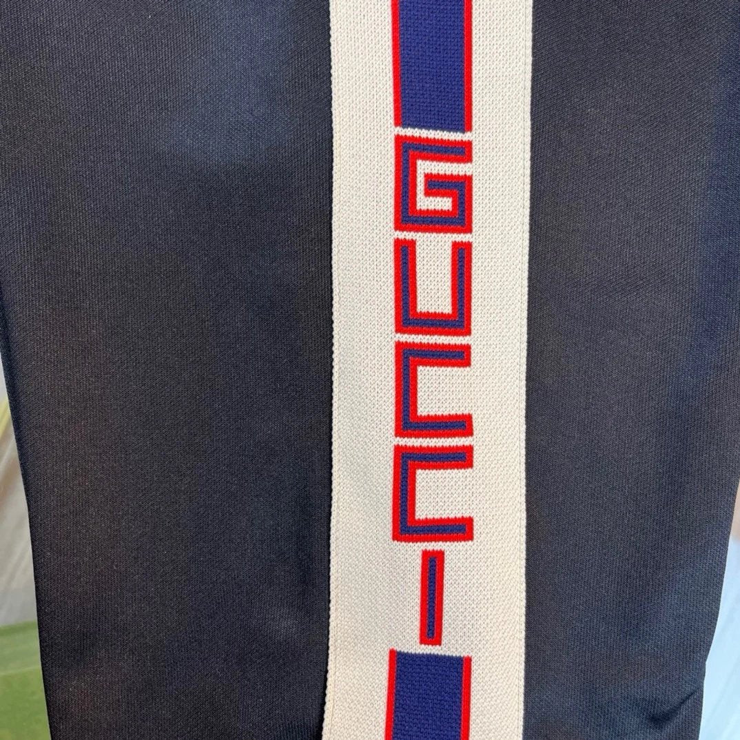 Gucci Sweatpants 24FW Classic Patchwork Ribbon Letter Jogger Casual Pants Unisex
