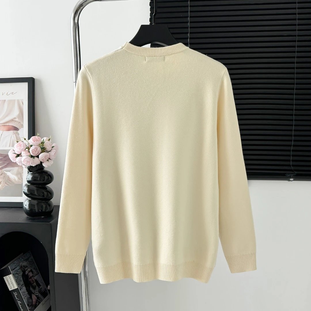 PRADA Sweater The iconic large chest logo Round Neck Sweater Men Women Long Sleeve Pullover Unisex Thickened OS Loose Fit Top Versatile Casual Jacket Lazy Style