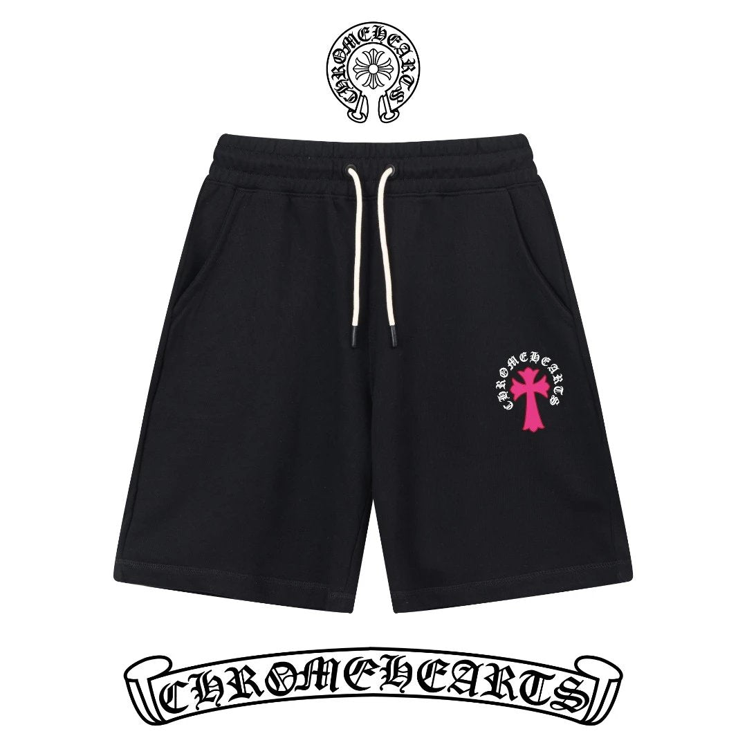 Chrome Hearts Shorts Printing logo Five-point Shorts25ss New Drawstring Casual Summer Pants American Style5Two-in-One Casual Sweatpants for Men and Women, Pure Cotton Joggers