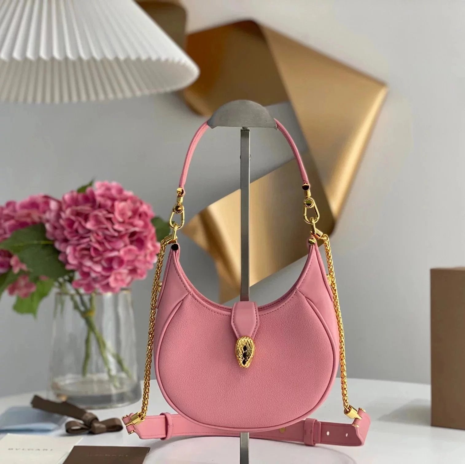 BVLGARI Bag Top version 【Original Leather】2022Spring and Summer New Women's Bag BVLGARI”Crossbody Bag Underarm Bag Blue Brand New SERPENTIELLIPSE Series hobo Bag Small Size Crossbody Bag Shoulder Bag Handbag Underarm Bag Cattle Leather Bag