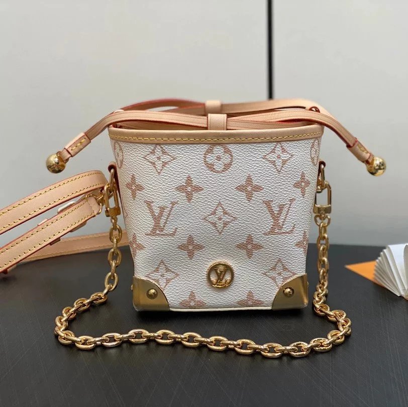Louis Vuitton LV Women's Bag Top version Original Bag NOEPURSE Selling Package mini Drawstring Bucket Bag Shoulder Crossbody Bag M570992024New Small Chinese Character Fu Bag OnlineOnly Handbag White Flower M83227Small Waste Bag M82885New Purchase Package