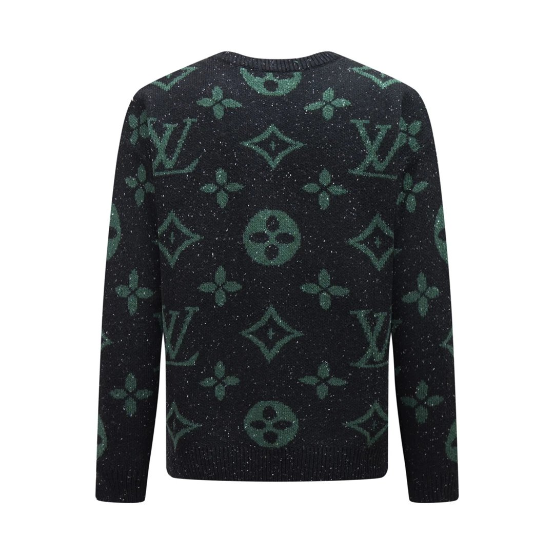 Louis Vuitton LV Sweater Round Neck Pullover logo Full Body Jacquard Long Sleeve Sweater Unisex
