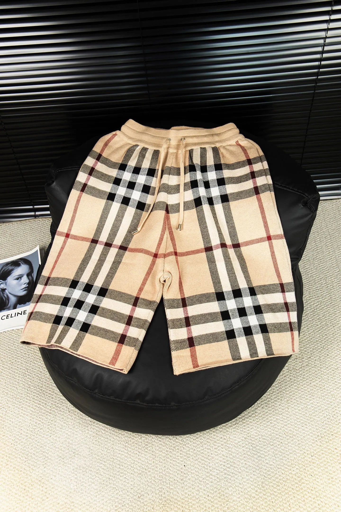 Burberry Shorts Large Plaid Pattern logo Five-point Shorts25ss New Drawstring Casual Summer Pants5Two-in-One Casual Sweatpants for Men and Women, Pure Cotton Joggers