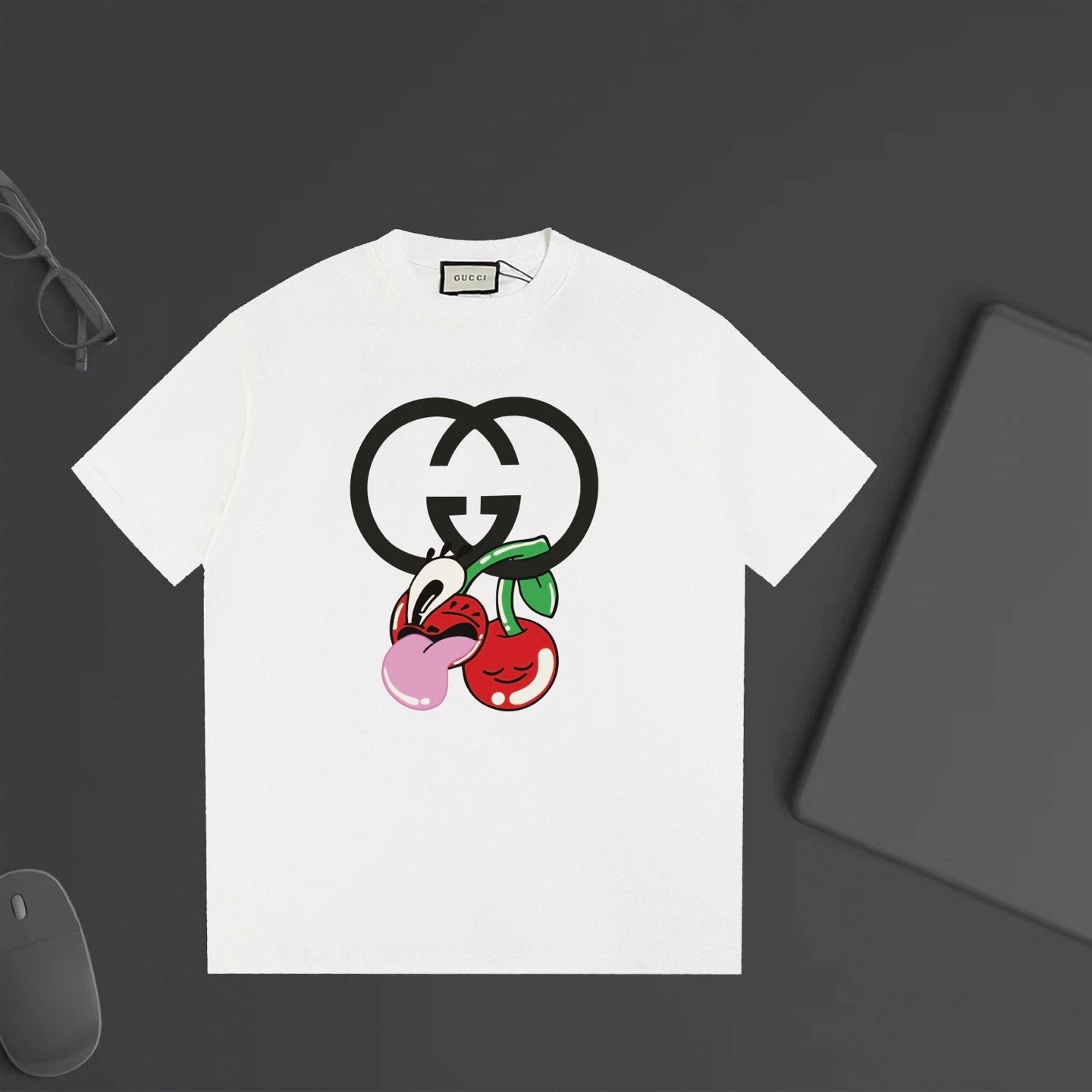 Gucci T-shirt Cartoon Double Chest G Printing logo round Neck Short Sleeve25ss New pure cotton T Unisex T-Shirt OS Loose Fit Base Shirt Top Half Sleeve T-Shirt
