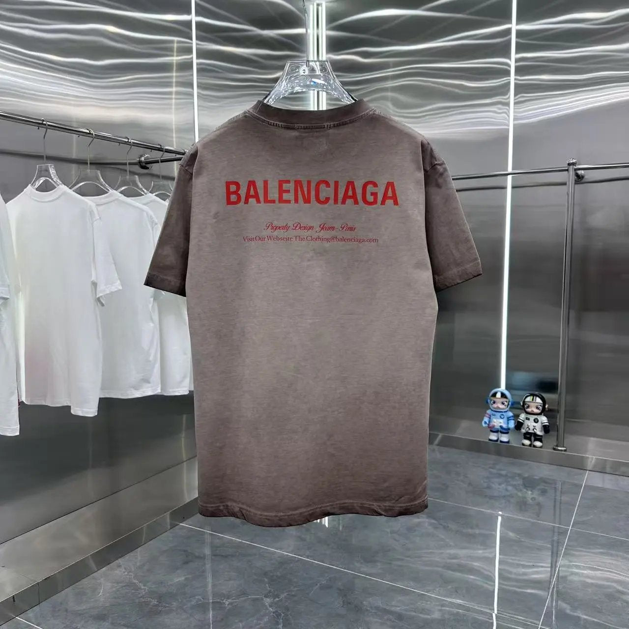 Balenciaga T-shirt Front and Rear Letter Printing logo round Neck Short Sleeve25ss New Pure Cotton Unisex Style T Casual T-Shirt Base Layer Shirt OS Loose Fit Half Sleeve Top Plus Size