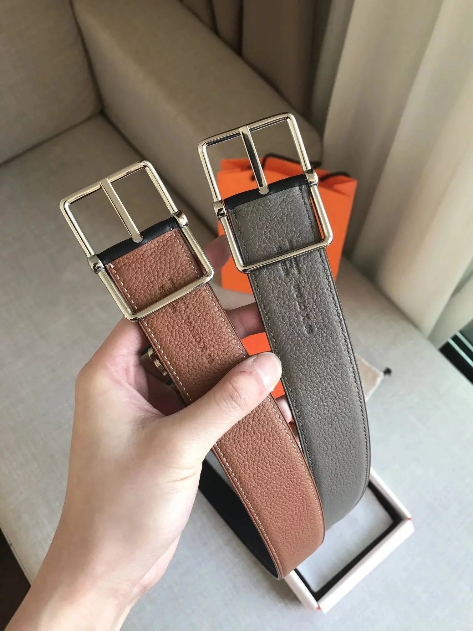 Hermes Belt Top version High Quality H Home Belt Men's Imported Calfskin Double-Sided Available Belt Width3.8cm