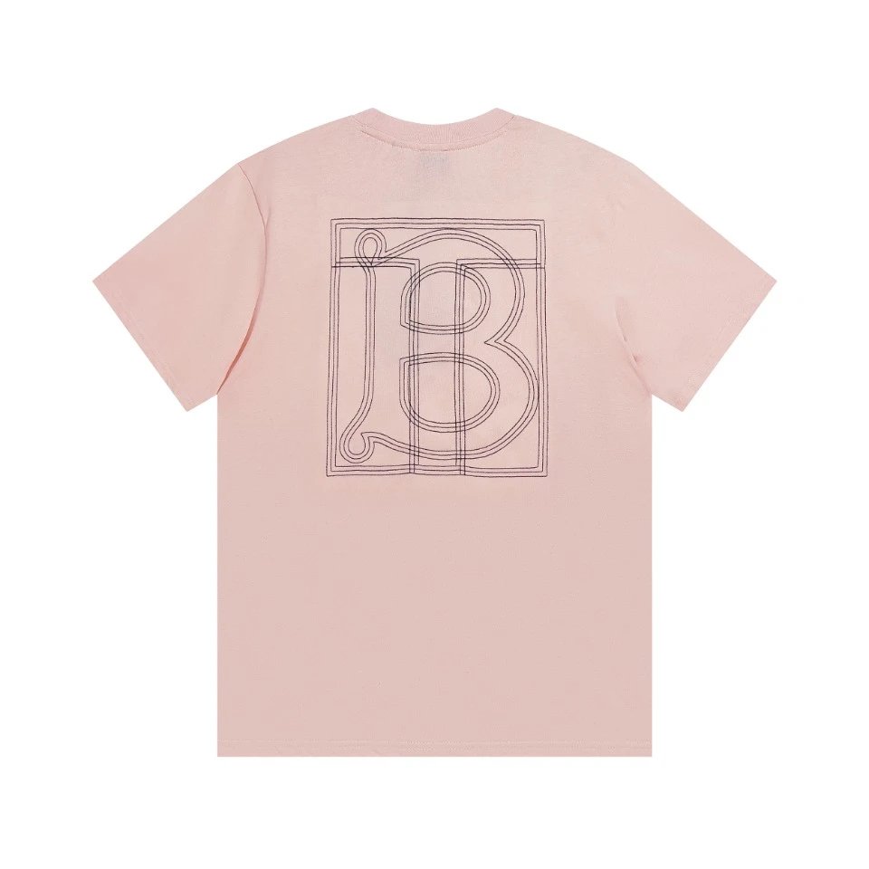 Burberry T-shirt Back TB Printing logo round Neck Short Sleeve25ss New Pure Cotton Unisex Style T T-shirt OS Loose Fit Base Shirt Top Half Sleeve T-Shirt