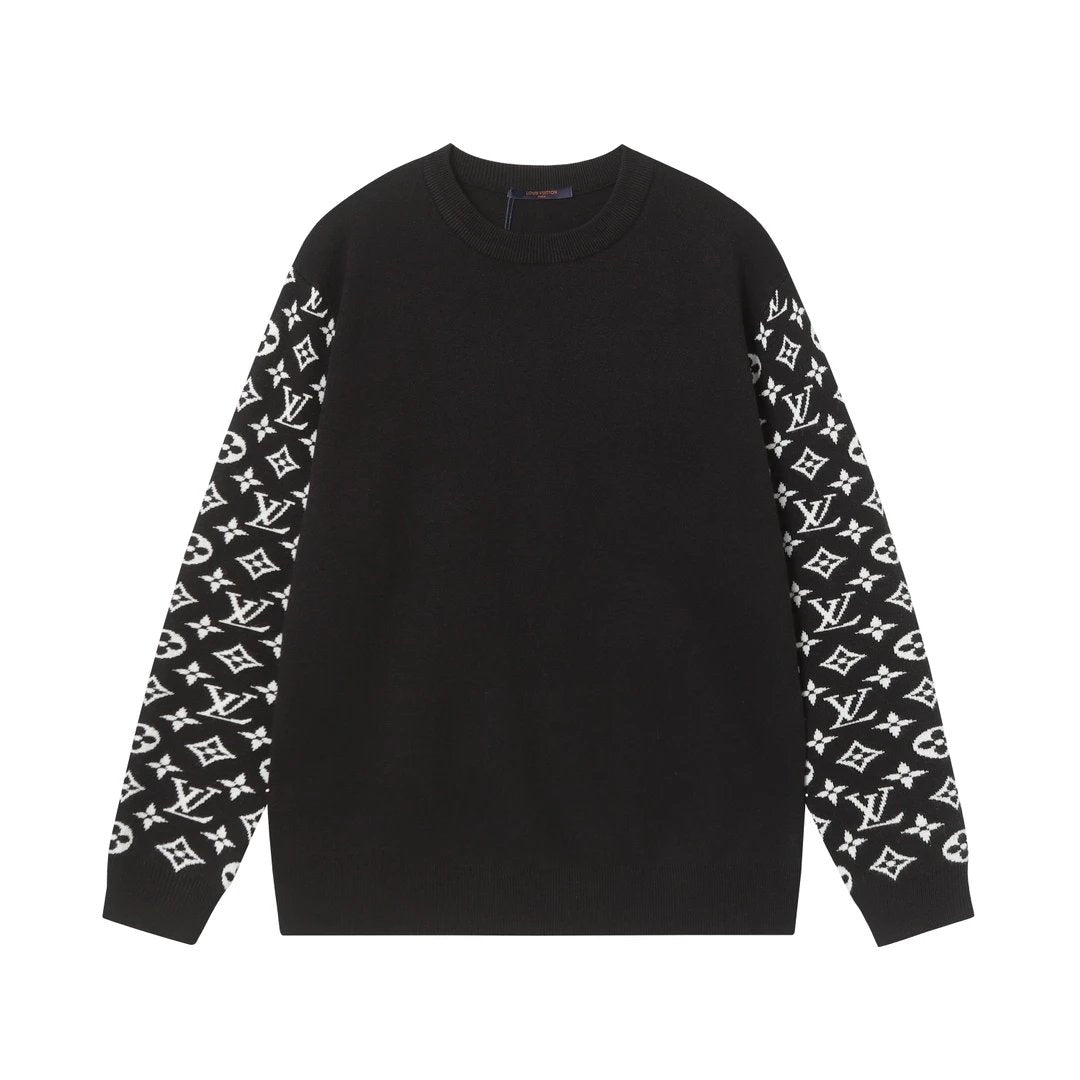Louis Vuitton LV Sweater Knitted Jacquard Crew Neck Sweater Long Sleeve Pullover Thickened Lazy Style OS Loose Fit Unisex Top Jacket Versatile Casual Wearable Inside and Outside