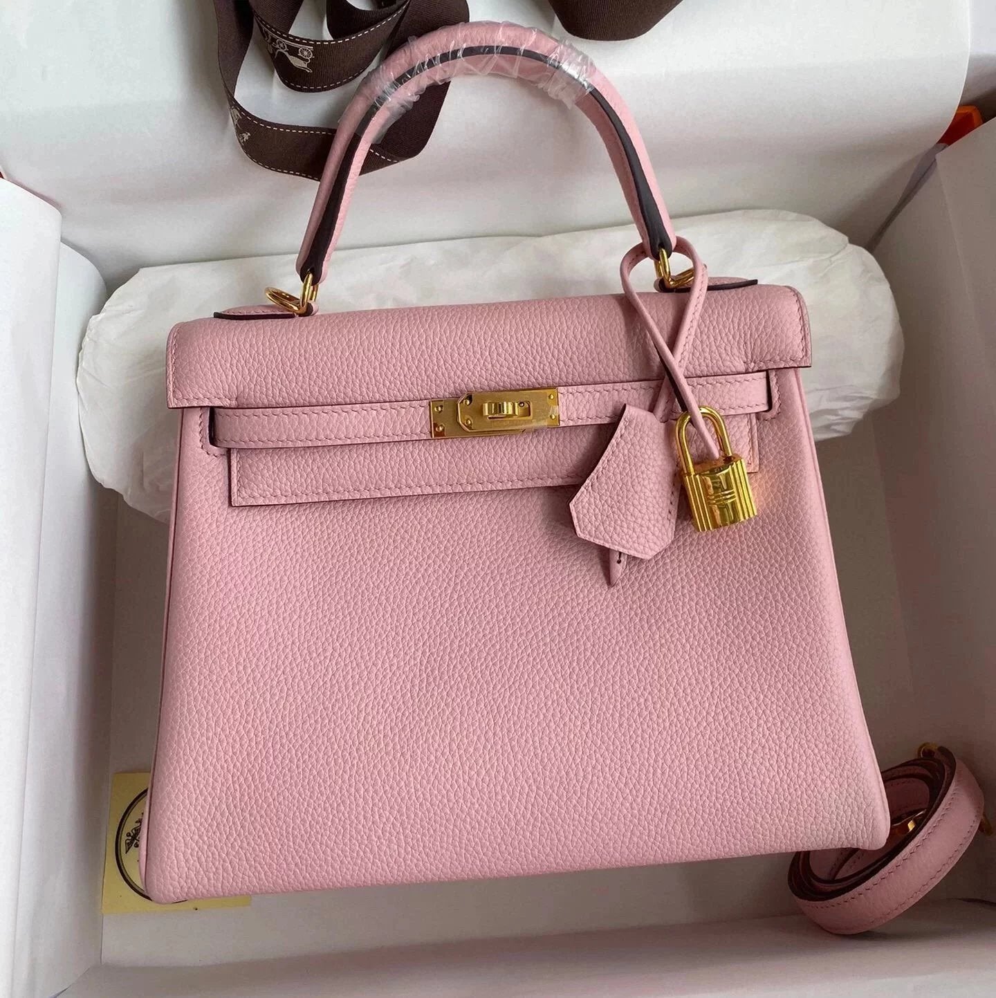 Hermes women's bag Top version Women's Bag Women's Bag Handbag Shoulder Bag Messenger Bag Kelly25cm28cmKellytogo Cowhide Wax Line Hand Sewing