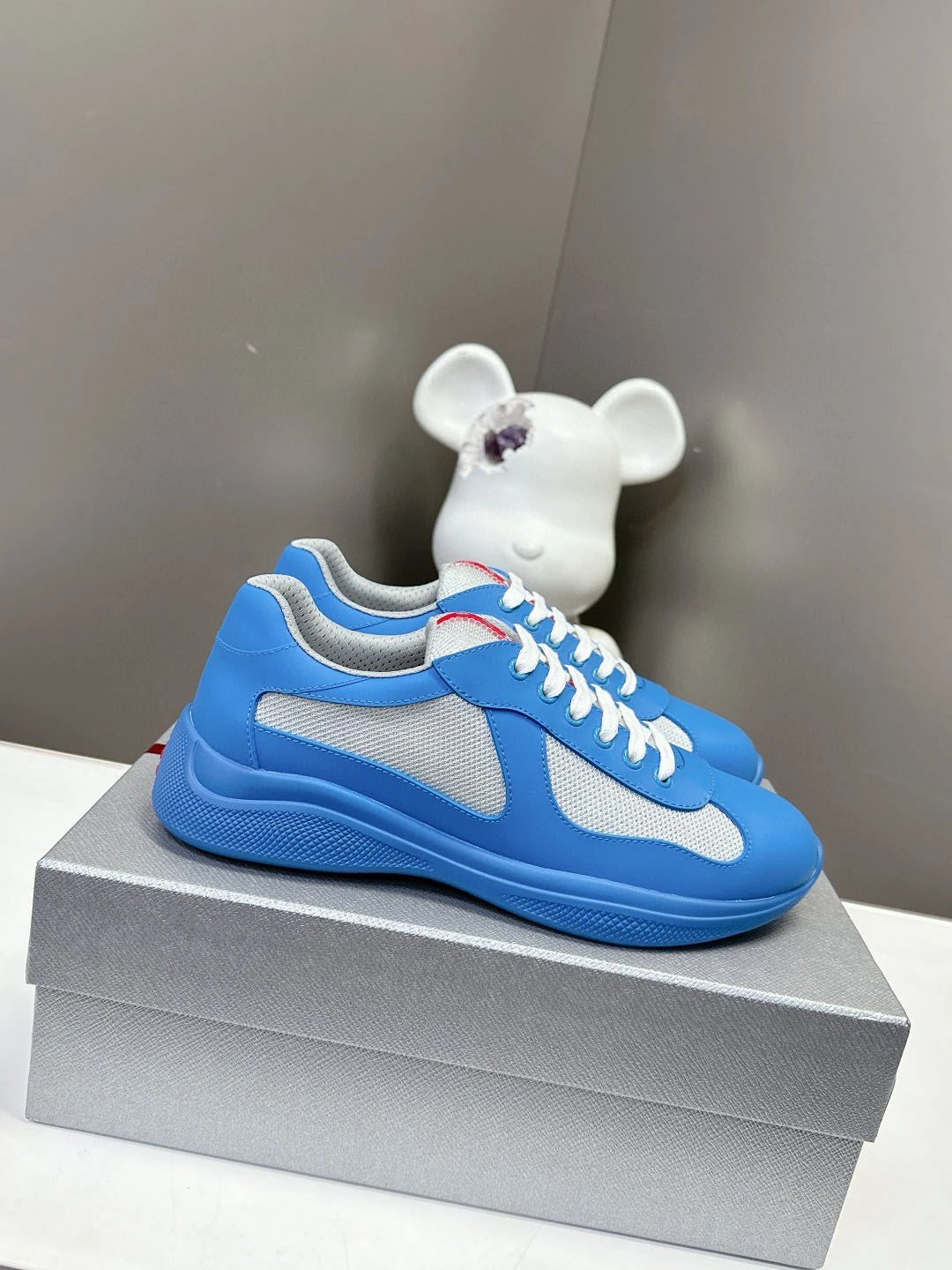 PRADA Shoes 2024New Mesh Stitching Breathable Couple Genuine Leather Sneaker