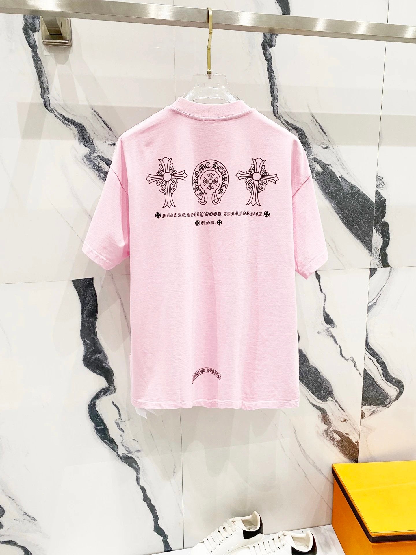 Chrome Hearts T-shirt Front and back Sanskrit letter print logo round Neck Short Sleeve25ss New pure cotton T Unisex T-Shirt OS Drop Shoulder Loose Fit Base Shirt Top T-Shirt Short Sleeve