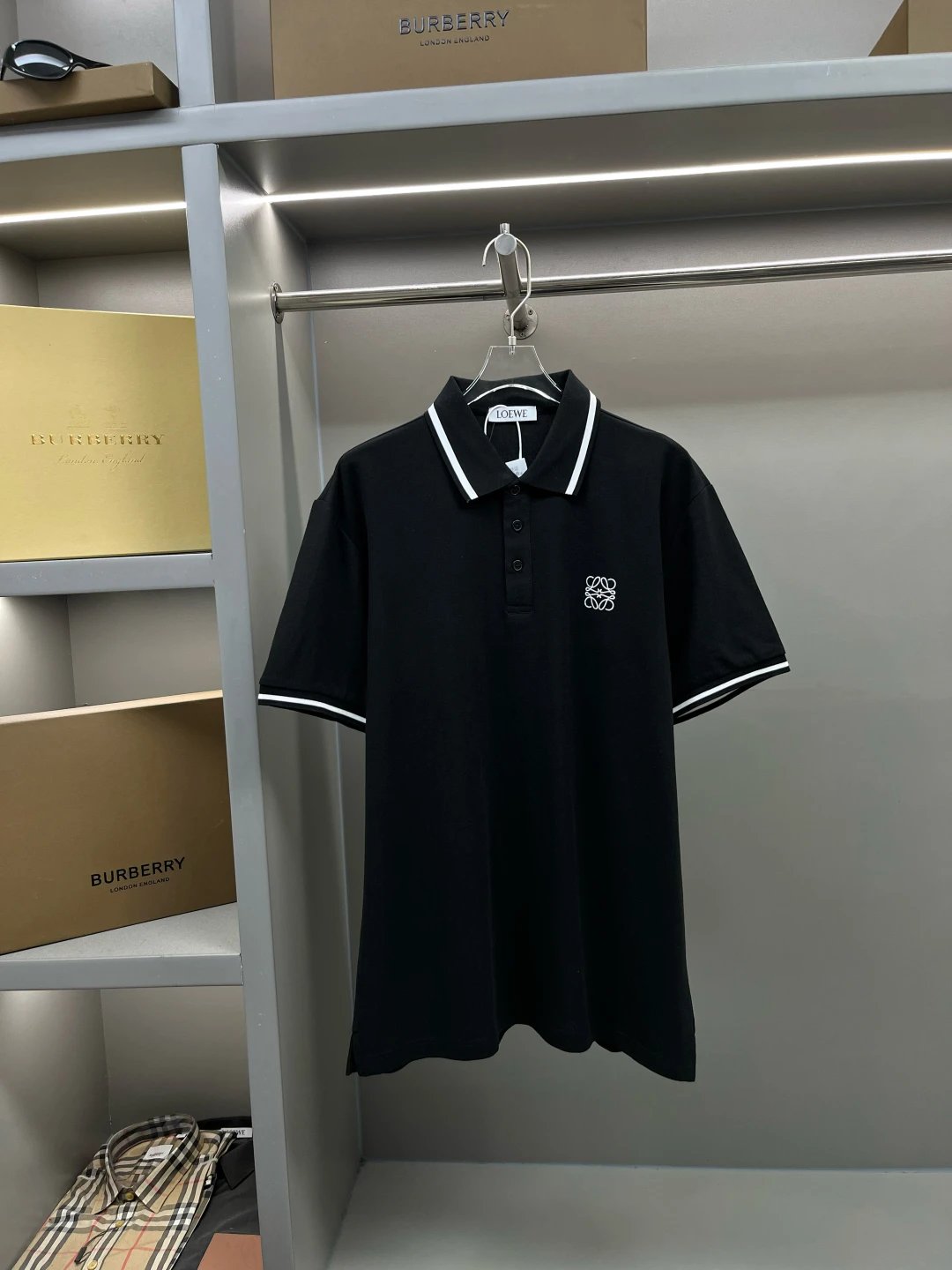 LOEWE T-shirt Chest Brand logo Embroidery POLO Shirt Lapel Short Sleeve25ss New Unisex Summer Loose Short Sleeve T Business Commuter Short Sleeve Shirt Plus Size T-Shirt