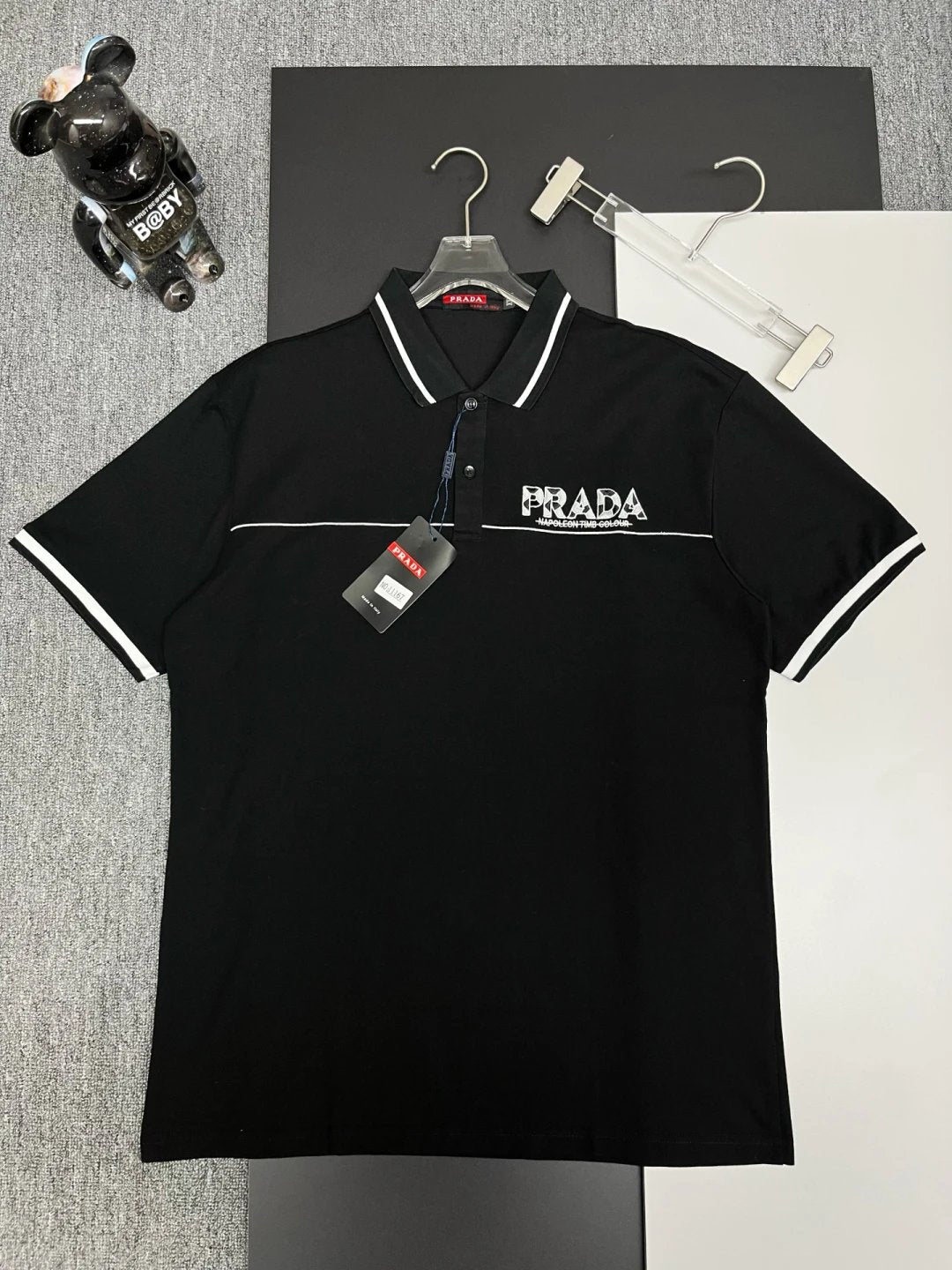 PRADA T-shirt Chest Brand Embroidery logoPOLO Shirt Lapel Short Sleeve25ss New Unisex Summer Short Sleeve OS Loose T Business Half Sleeve Shirt Plus Size T-Shirt