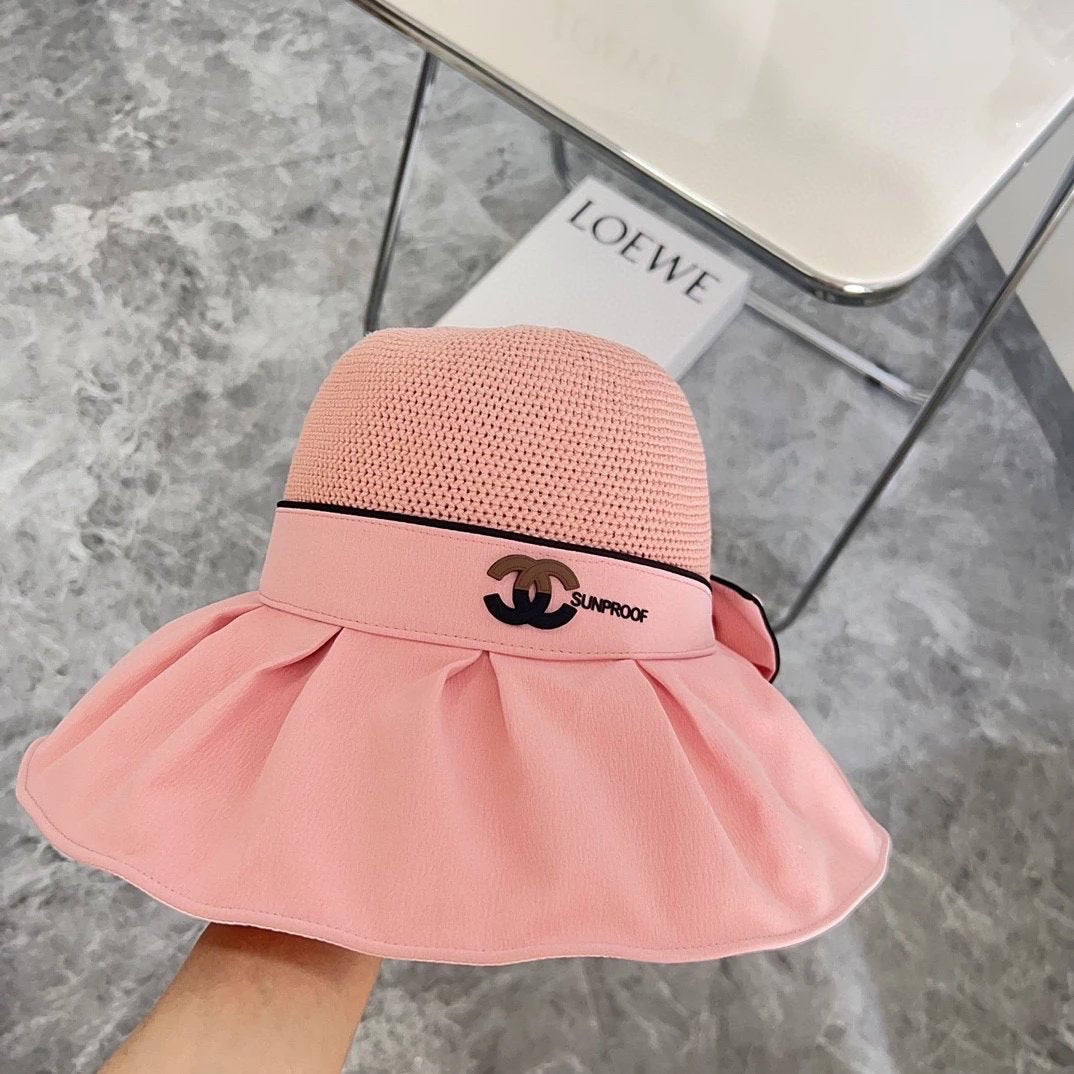 Chanel Hat Sun Hat with Dustproof Bag High Quality Fashion Big Hat2024New Vinyl Woven Bucket Hat,Wide Brim Super Easy to Match,Buy without Hesitation a Must-Have for Travel