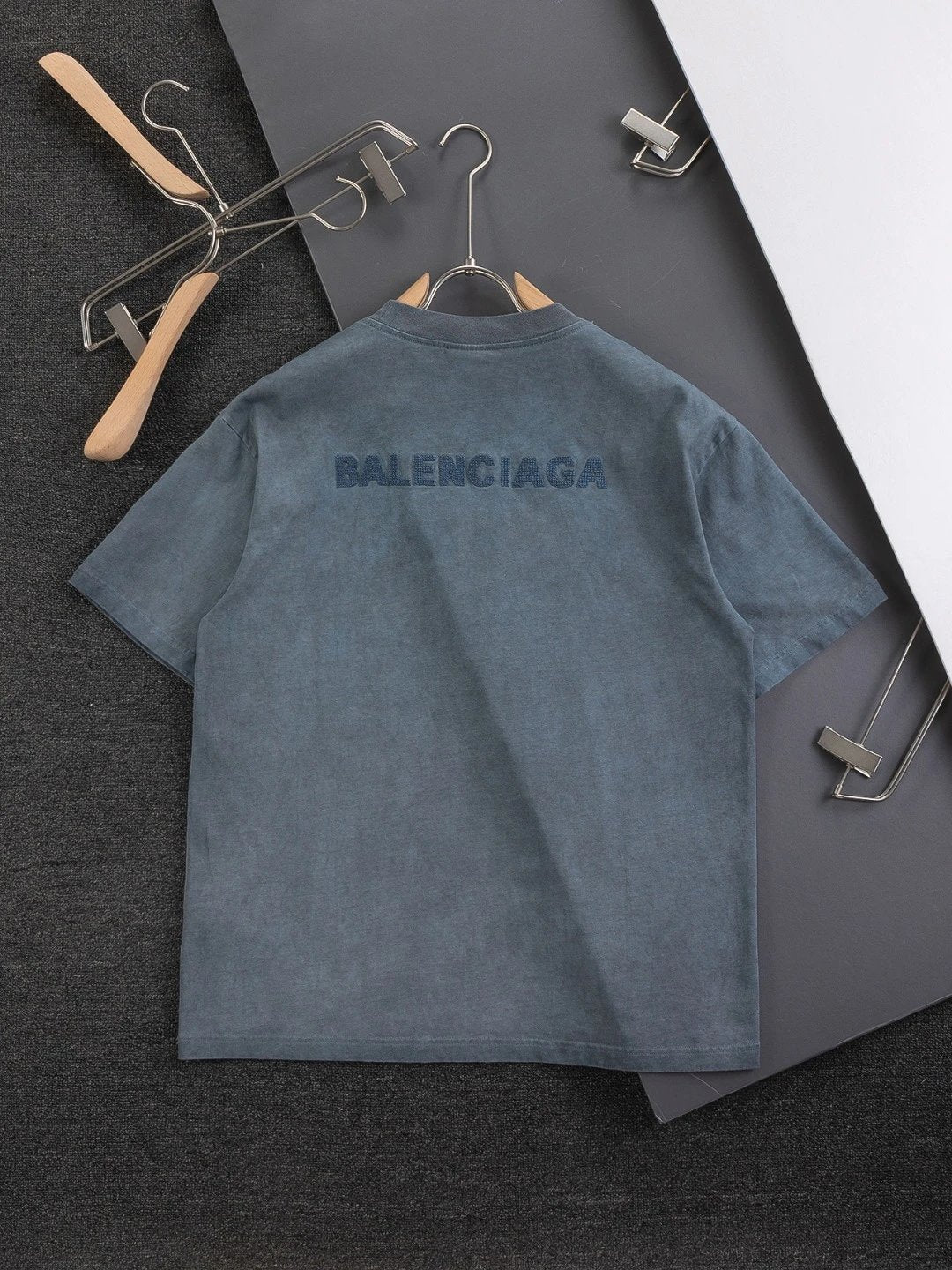 Balenciaga T-shirt Chest Letter Embroidery logo round Neck Short Sleeve25ss New Pure Cotton Unisex Style T T-shirt OS Loose Fit Base Shirt Half Sleeve T-Shirt Top Half Sleeve