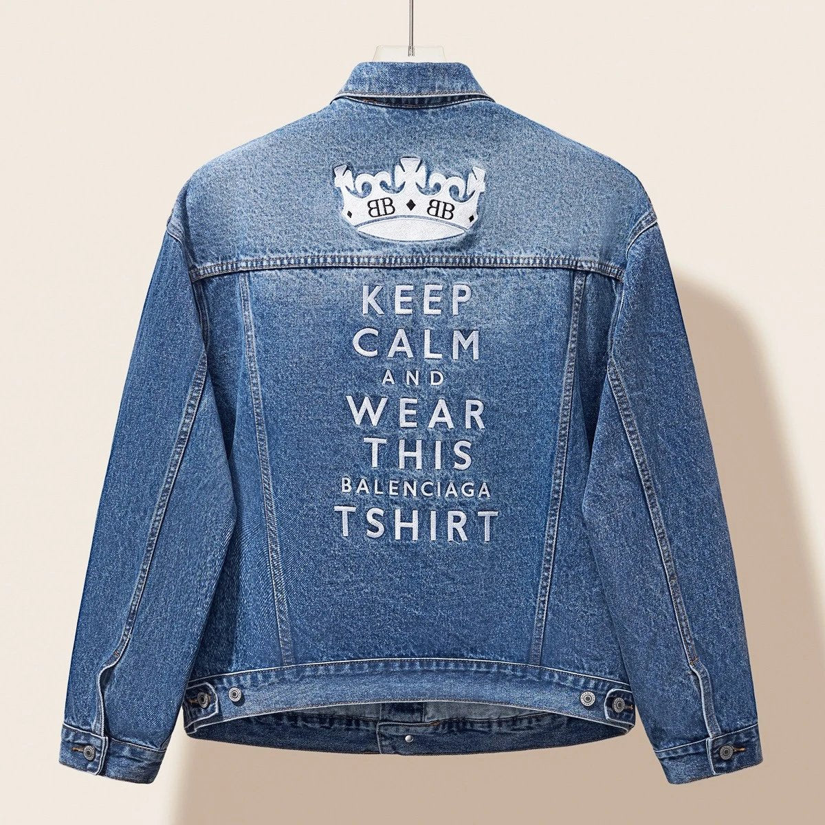 Balenciaga Jackets Embroidered Denim Jacket Oversize Loose Fit Jacket Unisex