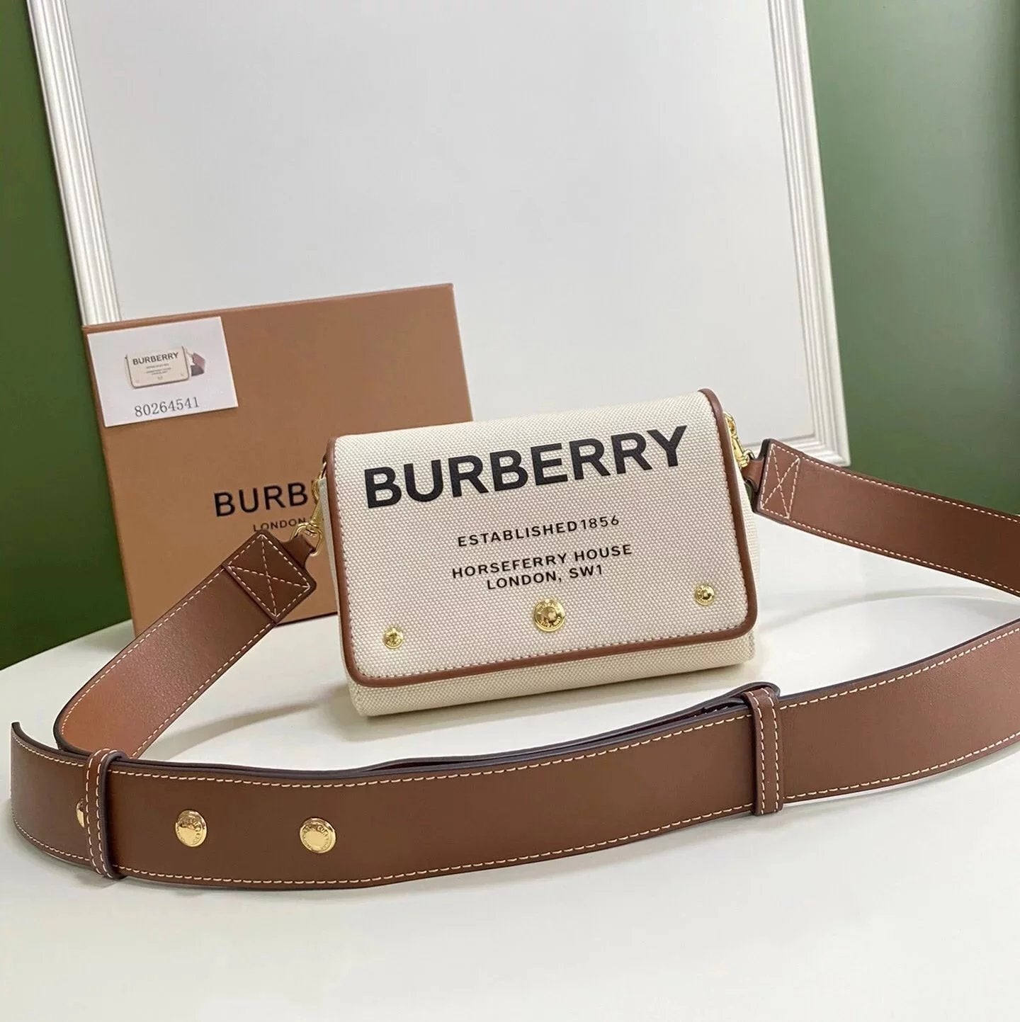Burberry Women's Bag Top version 【Xiaowen Leather Goods】2022New Women's Bag Crossbody Bag Shoulder Bag vintage Plaid Men's and Women's Handbags TB Messenger Bag Camera Bar