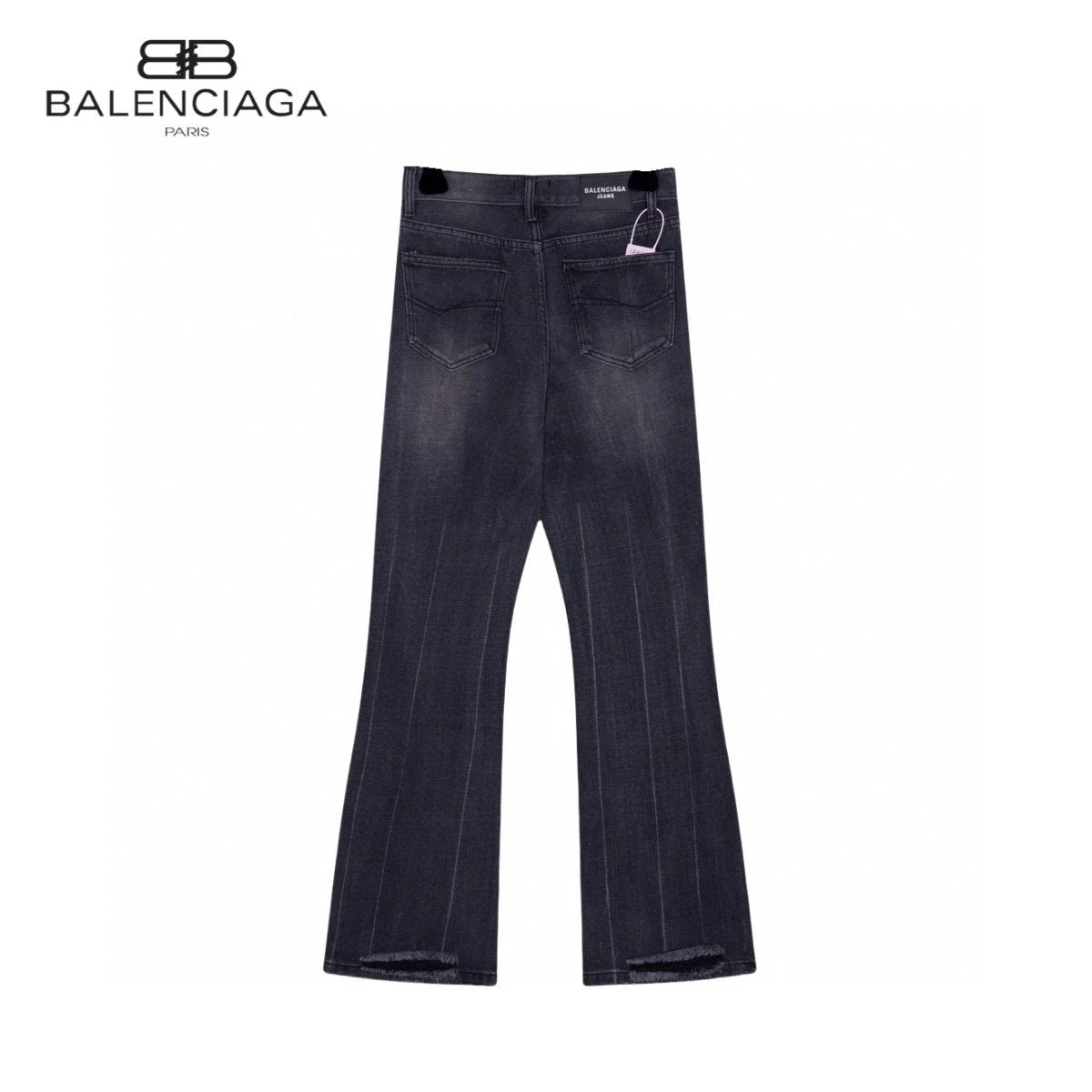 Balenciaga Jeans Three-line Texture logo25ss Spring Summer New Straight Loose Slim Fit Jeans Unisex Long Pants