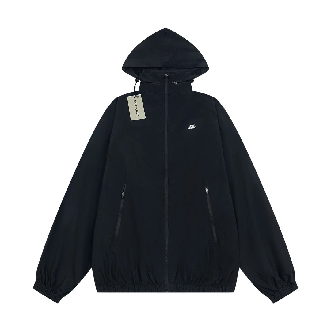 Balenciaga Jackets Laser IB Reflective Logo Waterproof Jacket Coat Casual Loose Versatile Hoodie Cardigan Sportswear Unisex24ss Autumn and Winter New Products