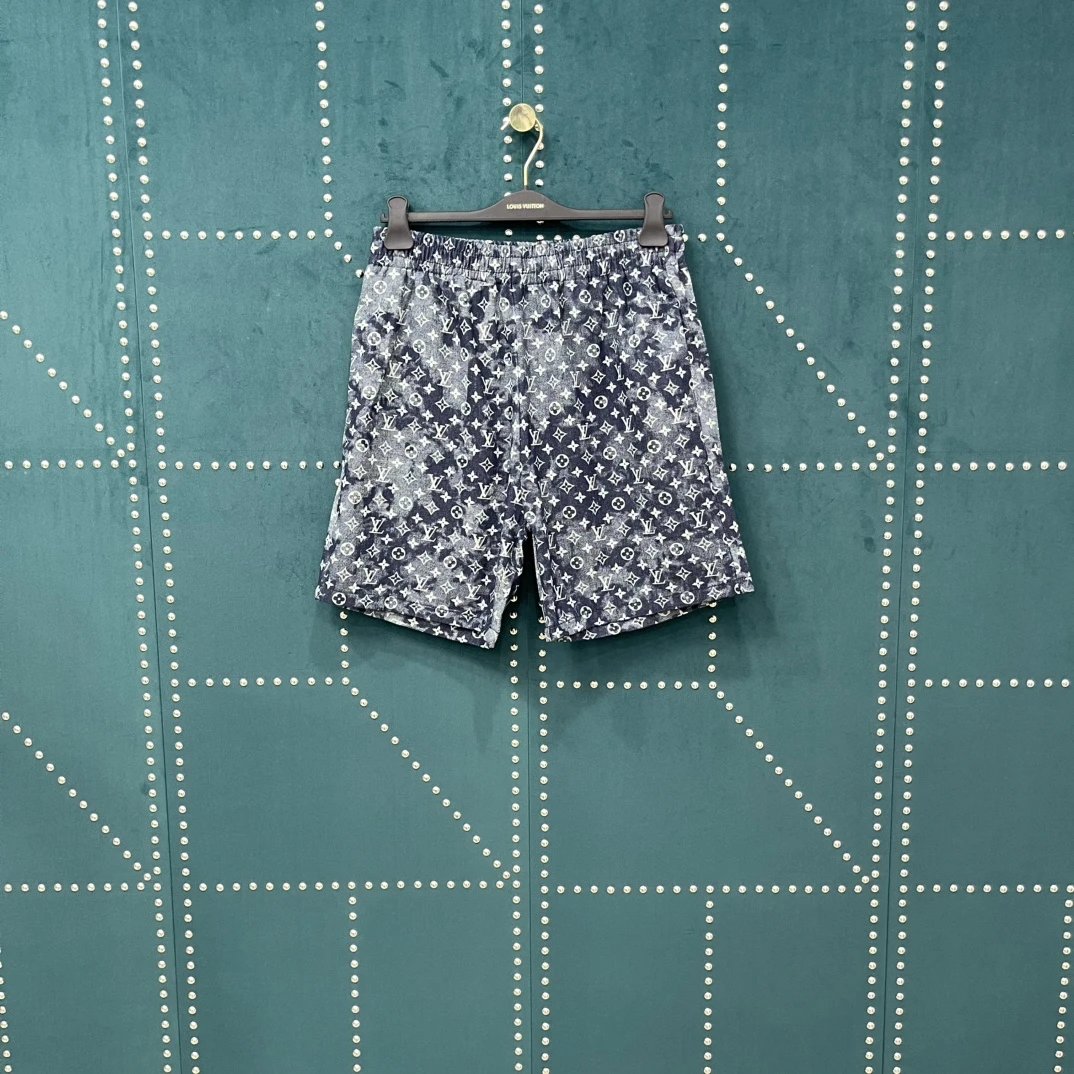 Louis Vuitton LV Shorts Tie-dye Tapestry Pattern logo Five-point Shorts25ss New Drawstring Casual Summer Pants American Style5Two-in-One Casual Sweatpants for Men and Women, Pure Cotton Joggers
