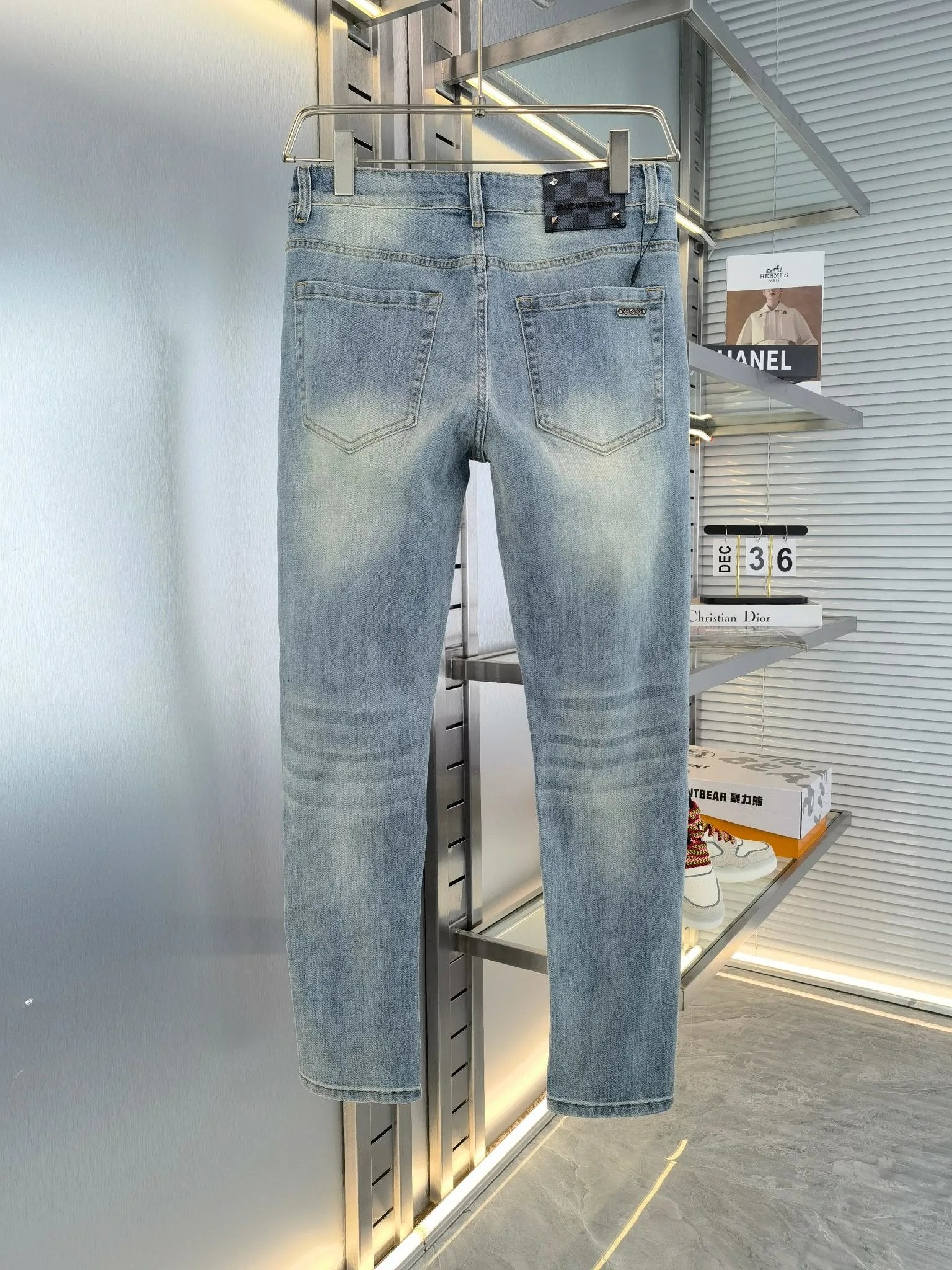 Louis Vuitton LV Jeans Back Pocket Letter logo25ss Spring Summer New Straight Slim Fit Jeans Unisex Loose Fit Long Pants