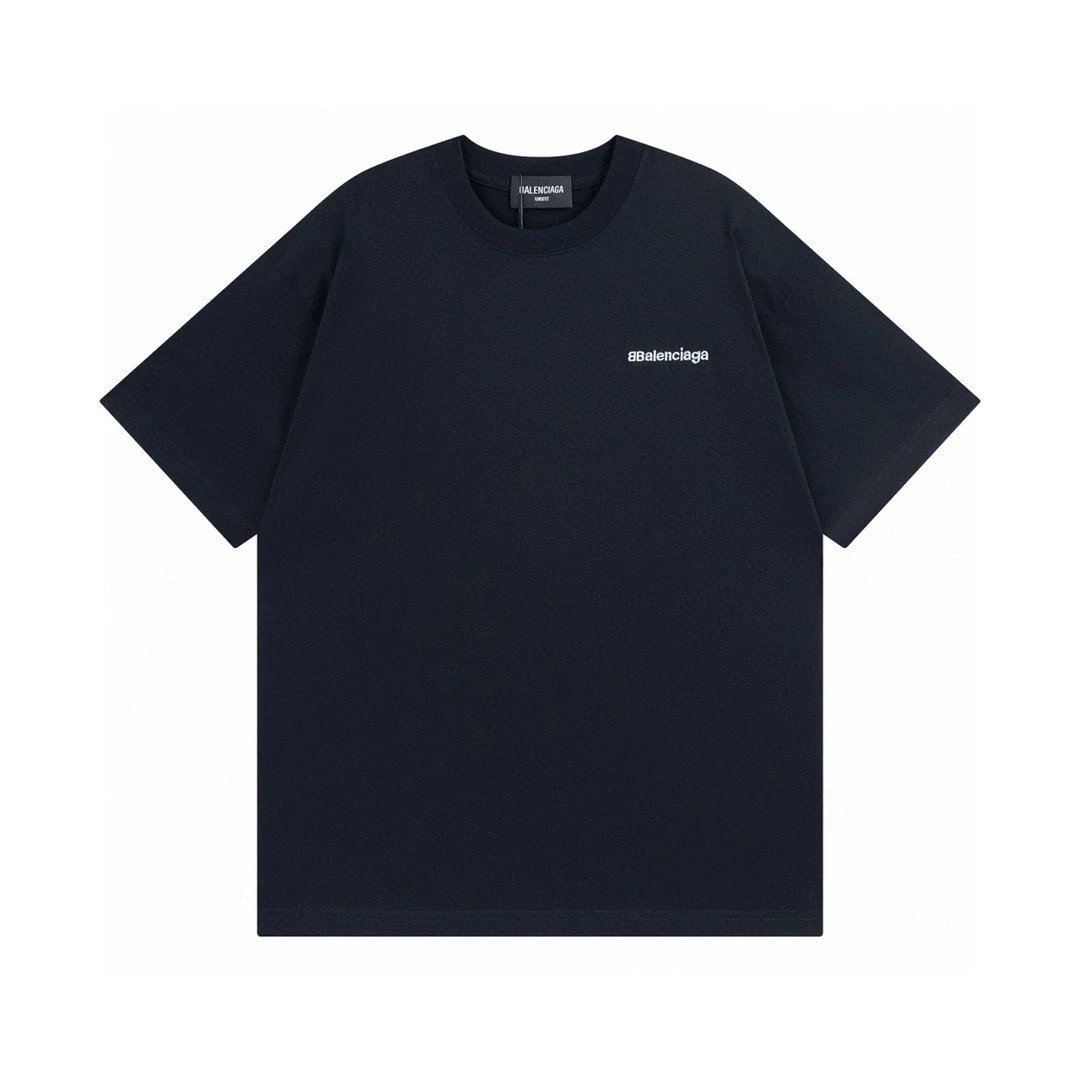 Balenciaga T-shirt 2025SS Classic Chest Logo Letter Embroidery Round Neck Short Sleeve T Unisex Sports Casual Versatile Short Sleeve T-Shirt