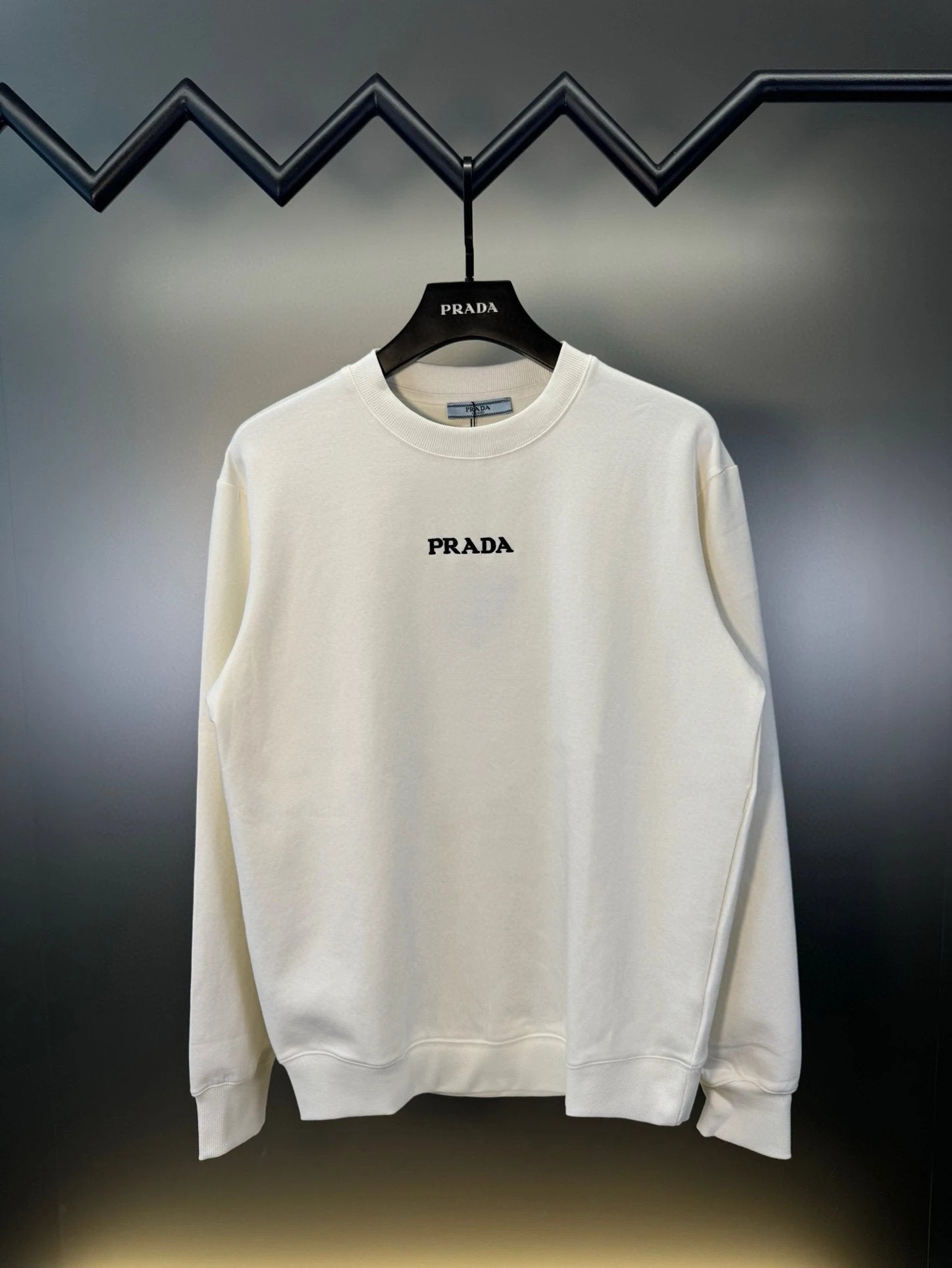 PRADA Hoodie New Style Chest Letter Embroidery Logo logo Round Neck Sweatshirt Long Sleeve Base Shirt Jacket Top Fashion Unisex Sports Casual Loose Fit Versatile Autumn Winter New Arrival