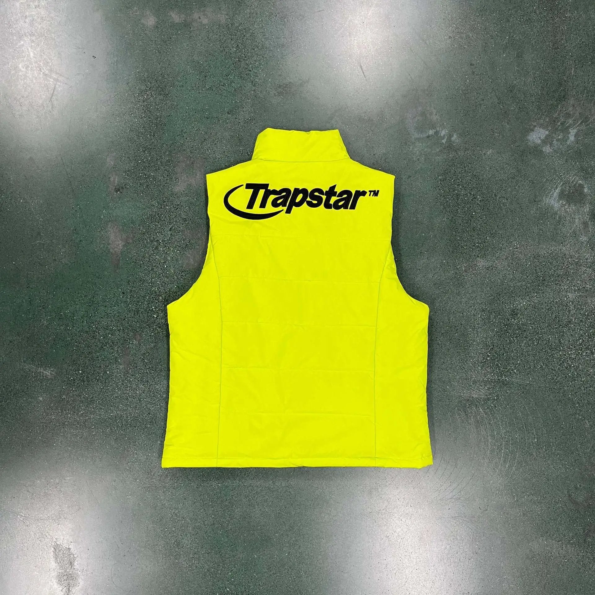 Trapstar Down Jackets Vests Fluorescent Yellow American Vest Men's Autumn and Winter Loose Fashion Brand Casual Vest Bread Coat Cotton Coat Jacket