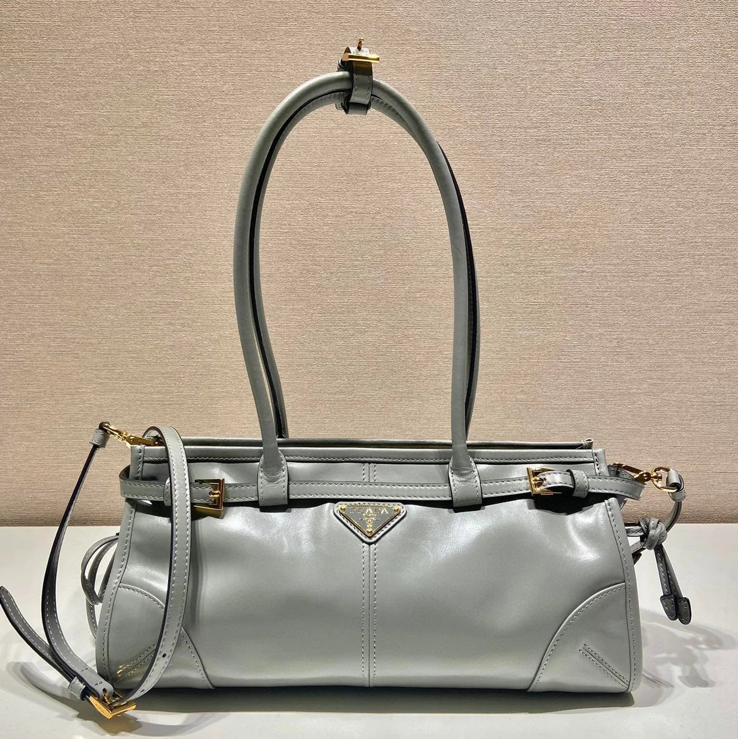 PRADA Bag Top version Latest LusSolf Oil Wax Leather Small Size Long Handle Crossbody Bag Shoulder Bag Handbag Hand Bag Underarm Bag Women's Bag1BA426Small Size