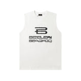 Balenciaga T-shirt Front and Back AI Synthetic Letter Print logo Sleeveless Short Sleeve Sleeveless Vest25ss New Pure Cotton Unisex Base Shirt T T-shirt OS Loose Fit Half Sleeve T-Shirt