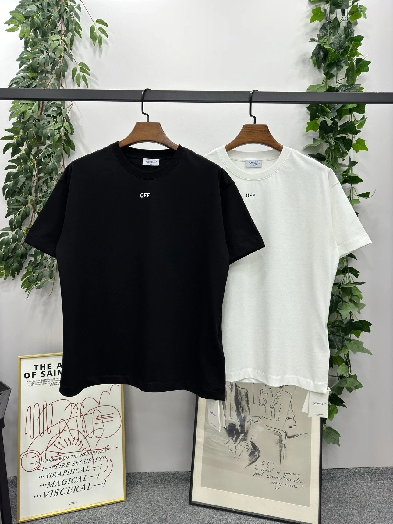 OFF-White T-shirt Top Version Counter Same Style Cotton Short Sleeve T T-shirt Men's and Women's Loose Summer Base Casual Half Sleeve