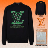 Louis Vuitton LV Hoodie Green chest logo Round Neck Sweatshirt Long Sleeve Base Shirt Jacket Top Fashion Unisex Sports Casual OS Loose Fit Versatile New Autumn Winter Collection