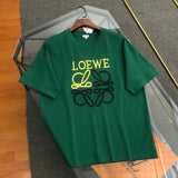 LOEWE T-shirt Chest Gradient Embroidery logo Round neck short-sleeve pure cotton T T-shirt ins Unisex Simple Summer New Casual Base Shirt T-Shirt