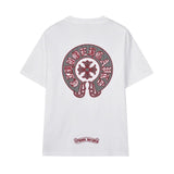 Chrome Hearts T-shirt Backside Lettering in Sanskrit Print logo round Neck Short Sleeve25ss New Pure Cotton Unisex Style T T-shirt OS Loose Fit Base Shirt Half Sleeve T-Shirt Top Half Sleeve