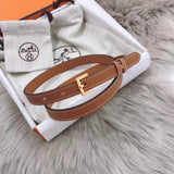Hermes Belt Top version Women's Belt1.5cmEspom Palm Print Top Layer Calfskin Double-Sided Letters h Buckle Belt Female Casual Versatile Belt Female