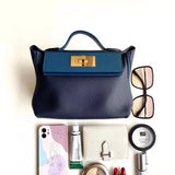 Hermes women's bag Top version Positive pin Quality KellyMini2424mini2424Wax Line Handmade evercolor Leather fabric Swift Small Leather Satchel21cm Women's Shoulder Bag